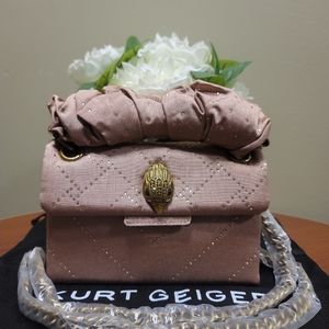 Kurt Geiger London Mini Kensington Ruched Handle Bag . LIGHT Pink